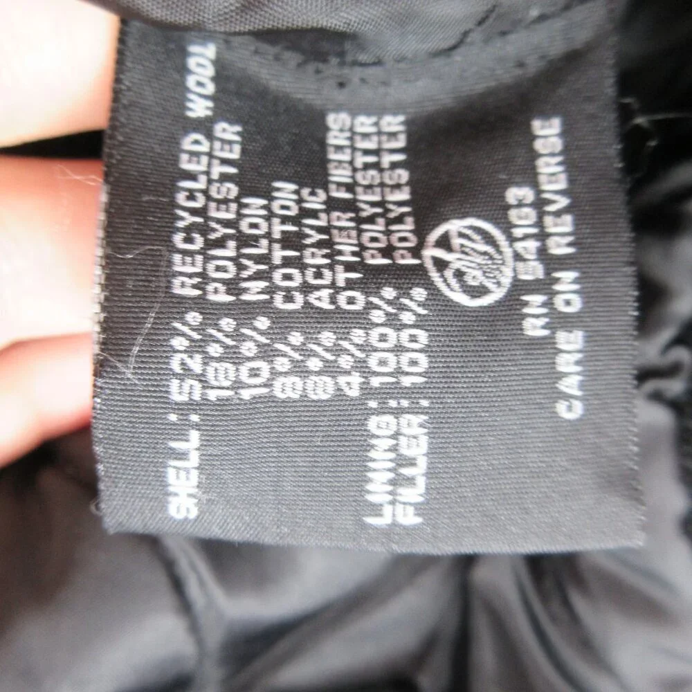 Sean John Wool Blend Field Jacket Winter Coat Size L Black